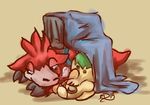  blanket camerupt eyes_closed no_humans numel pokemon sleeping 