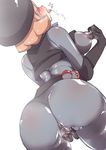  1girl ahegao angie_(pokemon) beret blush breasts fingering gloves hat lactation large_breasts masturbation nintendo nipples orange_hair pic_k pokemon pokemon_(game) pussy pussy_juice saliva see-through short_hair spread_pussy_under_clothes team_plasma team_plasma_grunt tongue uncensored 