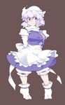  blue_eyes eyebrows hat highres iroyopon lavender_hair letty_whiterock short_hair smile solo thick_eyebrows touhou 