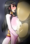  black_hair blush breasts clothed_female_nude_male cum cum_on_body cum_on_breasts cum_on_clothes cum_on_upper_body dead_or_alive fat fat_man fire_tiger highres japanese_clothes kimono kokoro_(doa) large_breasts milk_cow_factory nude open_mouth paizuri tecmo 