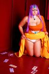  1girl asian breasts chouzuki_maryou chunsoft cosplay dragon_quest dragon_quest_iv enix large_breasts minea minea_(cosplay) photo plump purple_hair solo 