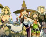  3girls :&lt; ahegao amazon_(dragon's_crown) armlet armor beard bikini_armor blonde_hair blush boots breasts circlet cleavage colorized detached_sleeves dragon's_crown dwarf_(dragon's_crown) elf_(dragon's_crown) everyone expressionless facial_hair flat_chest full-face_blush gloves hat helmet hood huge_breasts matsu-sensei multiple_boys multiple_girls muscle red_hair silver_hair sorceress_(dragon's_crown) thigh_boots thighhighs tunic white_hair winged_helmet witch_hat wizard_(dragon's_crown) 