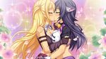  animal_ears bel_(demon_master_chris) black_hair blonde_hair blush cat_ears closed_eyes demon_master_chris game_cg kiss long_hair multiple_girls non-web_source saiga_kurisu vioka yuri 