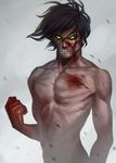  black_hair blood glowing glowing_eyes male_focus malin_falch rogue_titan shingeki_no_kyojin solo spoilers 