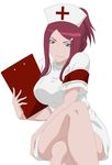  blue_eyes clipboard erza_scarlet fairy_tail naruto naruto_shippuuden nurse nurse_outfit red_hair uzumaki_kushina 