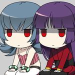  bad_id bad_pixiv_id bangle blue_hair bracelet chibi dual_persona hizuki_akira jewelry jitome lowres multiple_girls natsume_(pokemon) pantyhose pokemon pokemon_(game) pokemon_hgss pokemon_rgby purple_hair red_eyes seiza sitting 