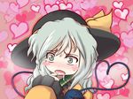  animated animated_png blush blush_stickers drooling finger_to_mouth fujishiki_(fujishikiya) green_eyes hat heart heart-shaped_pupils heart_of_string komeiji_koishi open_mouth ribbon saliva short_hair silver_hair sleeves_past_wrists solo sweatdrop symbol-shaped_pupils third_eye touhou upper_body 