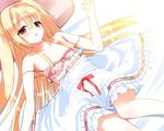  blonde_hair blush bra dress flat_chest irotoridori_no_hikari irotoridori_no_sekai long_hair marimo_kei nikaidou_shinku red_eyes summer_dress underwear 