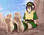  :/ ankle_cuffs anklet avatar:_the_last_airbender avatar_(series) barefoot black_hair blind blush bracer capri_pants chinese_clothes desert dirty_feet feet jewelry pants pov_feet rock sbel02 sitting soles tied_hair toes toph_bei_fong 