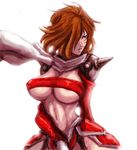  axel_city breasts character_request hair_over_one_eye large_breasts patsuki white_background 