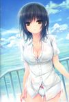  aoyama_sumika bikini cleavage coffee-kizoku possible_duplicate see_through swimsuits wet wet_clothes 