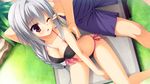  bikini cleavage dracu-riot! elina_olegovna_owen game_cg gray_hair kobuichi long_hair swimsuit yuzusoft 