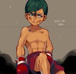  blood boxing_gloves bruise dated green_hair inazuma_eleven_(series) inazuma_eleven_go inazuma_eleven_go_galaxy injury male_focus motojima_hakka napa_radaamu signature solo 