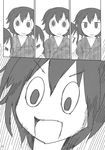  comic doujinshi greyscale highres monochrome multiple_girls non-web_source onozuka_komachi scan scared shiki_eiki touhou yassy 