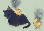  animalization bird cat chick dio_brando giorno_giovanna gold_experience jojo_no_kimyou_na_bouken jonathan_joestar no_humans smoke stand_(jojo) stardust_crusaders the_world tkgumi 