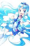  bad_id bad_pixiv_id blue blue_choker blue_eyes blue_hair blue_skirt blush choker cure_marine hands_on_own_cheeks hands_on_own_face heart heartcatch_precure! kurumi_erika long_hair looking_at_viewer magical_girl open_mouth precure simple_background skirt smile solo syouson thighhighs very_long_hair white_background white_legwear 