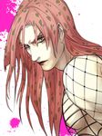  blue_eyes diavolo ichimoku_(tansio5) jojo_no_kimyou_na_bouken long_hair male_focus pink_hair solo 