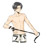  belt china_00000 groin levi_(shingeki_no_kyojin) male_focus shingeki_no_kyojin shirtless shorts solo 