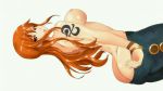  1girl artist_request ass breasts brown_eyes butt_crack female hips huge_ass looking_at_viewer medium_breasts nami_(one_piece) one_piece orange_hair solo source_request thick_thighs thighs white_background wide_hips 