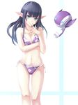  bad_id bad_pixiv_id bikini black_hair green_eyes long_hair phantasy_star phantasy_star_online_2 pointy_ears robot rupika_(pso2) solo swimsuit wakame_mi 