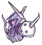  armor character_request copyright_request helmet pauldrons purple_eyes purple_hair solo task_(artist) upper_body 