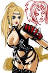  1girl axe blonde_hair breasts huge_breasts kula-d large_breasts midriff ninja_gaiden rachel rachel_(ninja_gaiden) weapon 