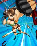  1girl breasts bullet chains cleavage fingerless_gloves gloves lara_croft large_breasts midriff solo tomb_raider 