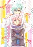  blue_eyes blue_hair grey_eyes height_difference highres male_focus mikado_nagi mikaze_ai multiple_boys pink_hair smile uta_no_prince-sama uta_no_prince-sama_maji_love_2000_percent yu-yake-red 