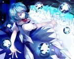  bad_id bad_pixiv_id blue_eyes blue_hair bow cirno dress dress_shirt hair_bow ice ice_wings ribbon shirt short_hair short_sleeves smile sofy solo touhou wings 