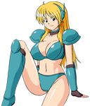  1girl blonde_hair breasts contra contra_4 contra_hard_corps large_breasts long_hair looking_at_viewer midriff sheena_etranzi shiraki_(the_perfect_world) simple_background solo transparent_background 