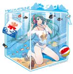  artist_name bad_id bad_pixiv_id ball barefoot beachball bikini_bottom box character_name cube digital_media_player fish green_eyes green_hair hatsune_miku headphones in_box in_container ipod kneeling kooribata long_hair navel solo star submerged translated twintails very_long_hair vocaloid wind_chime yadokugaeru 