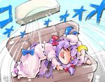  air_conditioner blush dress drooling hat long_hair lying patchouli_knowledge shinapuu smile solo touhou 