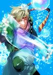  bad_id bad_pixiv_id blonde_hair caesar_anthonio_zeppeli facial_mark fingerless_gloves gloves green_eyes green_jacket headband jacket jojo_no_kimyou_na_bouken male_focus solo tb_sub 