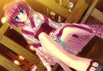  blue_eyes blush japanese_clothes kimono mahiro_takeumi mecha-mimi panties red_hair short_hair striped_panties sudou_kokona underwear yukata 