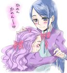  blue_eyes blue_hair blush closed_eyes couple hand_on_another's_head happy hug ivory_(25680nico) l'ecole_des_cinq_lumieres_school_uniform lowres milk_(yes!_precure_5) mimino_kurumi minazuki_karen multiple_girls petting precure purple_hair school_uniform smile yes!_precure_5 yes!_precure_5_gogo! yuri 