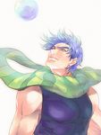  bad_id bad_pixiv_id blue_hair bubble green_eyes jojo_no_kimyou_na_bouken joseph_joestar_(young) male_focus scarf solo tb_sub 