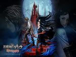  akumajo_dracula albus castle castlevania castlevania:_order_of_ecclesia gun high_heels long_hair moon night official_art shanoa weapon 