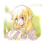  blonde_hair copyright_request lowres pointy_ears purple_eyes sketch solo tobe_sunaho 