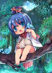  bad_id bad_pixiv_id barefoot binchou-tan binchou-tan_(character) bird bird_on_hand blue_eyes blue_hair blush breath_of_fire fairy fairy_(breath_of_fire) highres japanese_clothes kumuiutabito multiple_girls 