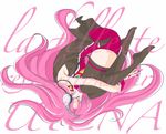  headphones headset jou_(miruge) long_hair lying pink_hair shoujo_kakumei_utena solo tenjou_utena very_long_hair 
