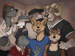 5_fingers alternate_species anthro beanie bighorn_sheep black_nose bovid breasts bunny_ears_(gesture) canid canine canis caprine carl_hendricks chase_hunter choker clothed clothed_anthro clothed_female clothed_male clothing collared_shirt dress_shirt echo_(game) echo_(series) echo_project fangs felid feline female fingers flynn_moore fox fur gesture gila_monster grey_body grey_fur grey_scales group hat headgear headwear helodermatid hi_res hoodie humanoid_hands jenna_begay jewelry kit_fox leo_alvarez lizard lynx male mammal multicolored_body multicolored_fur mustelid necklace otter polo_shirt red_body red_fur red_wolf reptile scales scalie sheep shirt smile sydney_bronson t-shirt tail tan_body tan_fur tank_top teeth tj_hess tongue tongue_out topwear true_fox two_tone_body two_tone_fur unsafescapewolf waving white_body white_fur wolf
