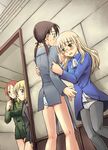  bad_id bad_pixiv_id blush crotch_seam erica_hartmann gertrud_barkhorn minna-dietlinde_wilcke multiple_girls niina_ryou panties panties_under_pantyhose pantyhose perrine_h_clostermann strike_witches underwear world_witches_series yuri 