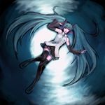  aqua_eyes aqua_hair detached_sleeves hatsune_miku joka_(night_gate) long_hair necktie skirt solo thighhighs twintails very_long_hair vocaloid 