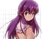  copyright_request face kitano_yuusuke long_hair looking_back purple_eyes purple_hair smile solo 