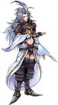 1boy armor belt dissidia_final_fantasy final_fantasy final_fantasy_ix full_body grey_hair kuja long_hair male male_focus navel simple_background solo standing white_background 