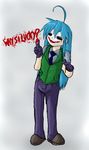  :3 ahoge artist_request batman_(series) cosplay dc_comics izumi_konata lucky_star solo the_joker the_joker_(cosplay) why_so_serious 