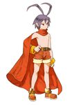  antenna_hair belt cape diolemonde disgaea final_fantasy final_fantasy_tactics full_body laharl male_focus parody red_shorts shirtless shoes shorts solo standing style_parody white_background 