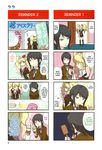  4koma black_hair blazer blue_eyes comic danganronpa danganronpa_1 enoshima_junko food freckles hair_ornament hard_translated highres ice_cream ikusaba_mukuro italian_flag jacket multiple_girls nail_polish necktie non-web_source plaid plaid_skirt ribbon school_uniform serafuku short_hair skirt sleeves_rolled_up spoilers translated 