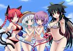  alternate_headwear animal_ears bare_legs beach bikini bikini_skirt black_hair black_wings bow braid breasts cat_ears cat_tail cleavage day extra_ears frilled_bikini frills givuchoko green_eyes hair_bow hair_ornament happy hat heart heart_of_string holding kaenbyou_rin komeiji_koishi komeiji_satori large_breasts long_hair looking_at_viewer multiple_girls multiple_tails navel ocean one_eye_closed open_mouth outdoors pink_hair purple_eyes red_eyes red_hair reiuji_utsuho short_hair siblings sisters smile straw_hat swimsuit tail third_eye touhou twin_braids very_long_hair water white_hair wings 