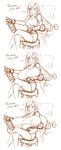  1girl absurdres alcohol bottle breast_expansion breasts final_fantasy final_fantasy_vii gigantic_breasts highres huge_breasts matsu-sensei sequential solo tifa_lockhart 